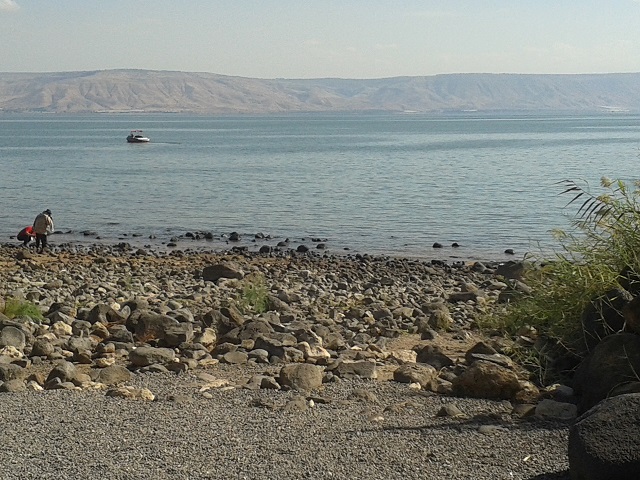 The beach near Capernaum, where the Roman centurion asked Jesus to heal his servant. Picture by Charles Gardner.
