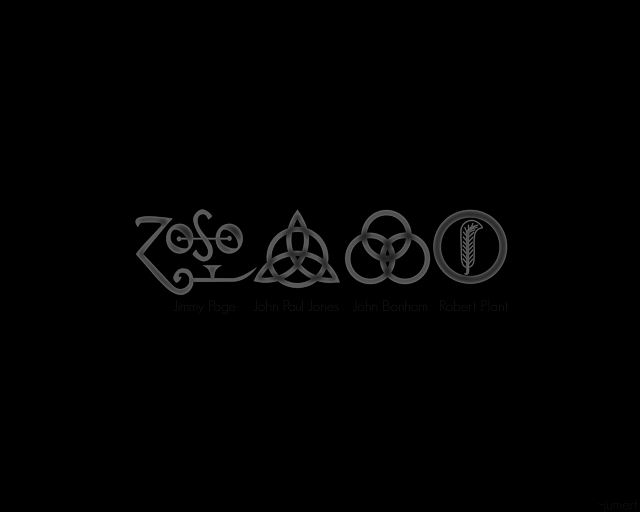 Led Zeppelin logo, making use of occult imagery. See Photo Credits.