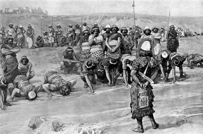 Gideon choosing his 300-strong army