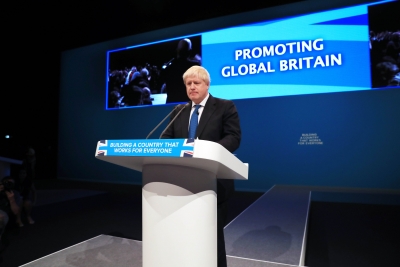 Boris Johnson speaks at the Cons. Party conference.